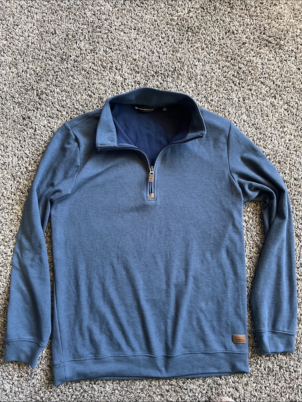 Travis Mathew Blue Quarter-Zip Pullover Sweatshirt